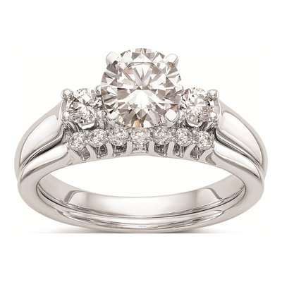 14K White Gold 3-Stone Engagement Ring Mounting – view 7