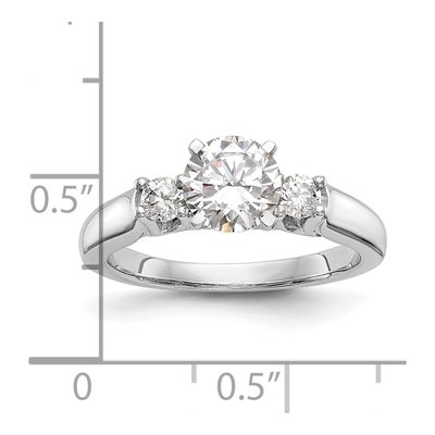 14K White Gold 3-Stone Engagement Ring Mounting – view 8