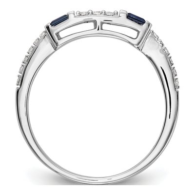 14K White Gold 1/10 ct tw Sapphire & Diamond Wedding Band – view 2