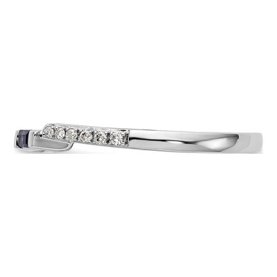 14K White Gold 1/10 ct tw Sapphire & Diamond Wedding Band – view 3