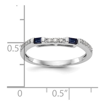 14K White Gold 1/10 ct tw Sapphire & Diamond Wedding Band – view 7