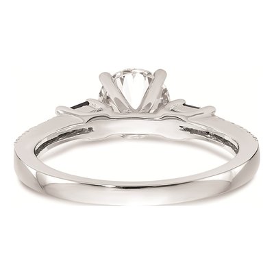 14K White Gold Sapphire & Diamond 3-Stone Engagement Ring Semi-Mount – view 5