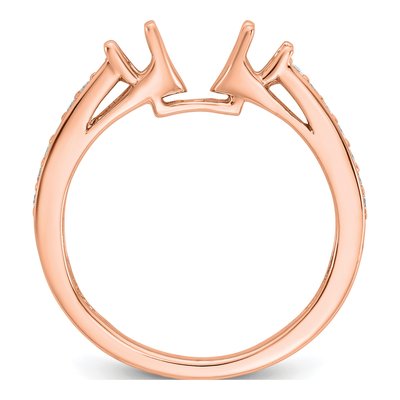 14K Rose Gold 3-Stone Diamond Engagement Ring Semi-Mount – view 2