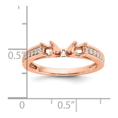 14K Rose Gold 3-Stone Diamond Engagement Ring Semi-Mount – view 3