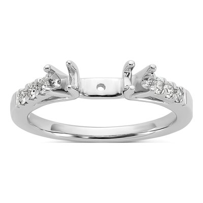 14K White Gold Lab-Grown Diamond Engagement Ring Semi-Mount