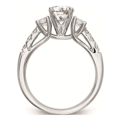 14K White Gold 3-Stone Diamond Semi-Mount Ring – view 2