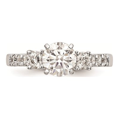 14K White Gold 3-Stone Diamond Semi-Mount Ring – view 4