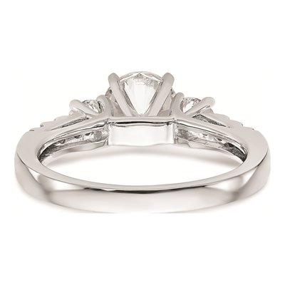 14K White Gold 3-Stone Diamond Semi-Mount Ring – view 5
