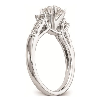 14K White Gold 3-Stone Diamond Semi-Mount Ring – view 6