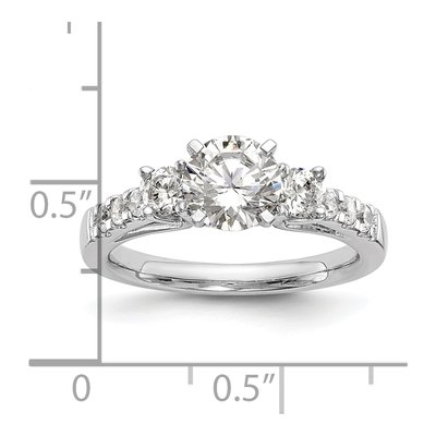 14K White Gold 3-Stone Diamond Semi-Mount Ring – view 8