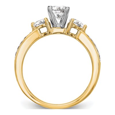 14K Yellow Gold Diamond 3-Stone Engagement Ring Semi-Mount – view 2
