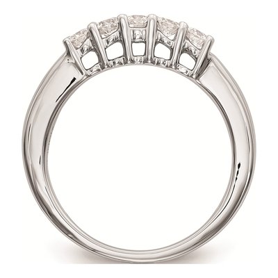 14K White Gold 5-Stone Wedding Band Mounting – view 3