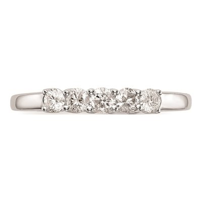 14K White Gold 5-Stone Wedding Band Mounting – view 6