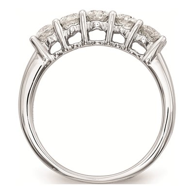 14K White Gold 5-Stone Diamond Wedding Band Mounting – view 2