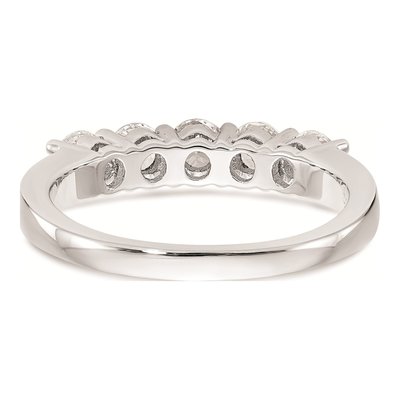 14K White Gold 5-Stone Diamond Wedding Band Mounting – view 5