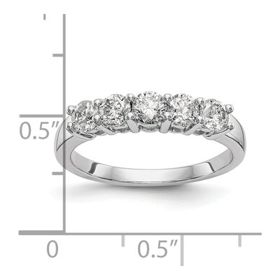 14K White Gold 5-Stone Diamond Wedding Band Mounting – view 7