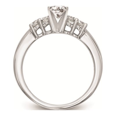 14K White Gold 5-Stone Peg Set Center Round Sides) Engagement Ring Mounting – view 2