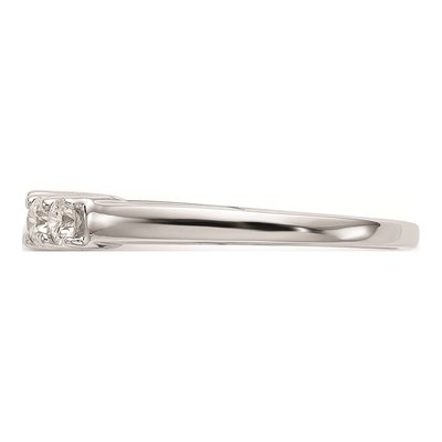 14K White Gold 5-Stone Peg Set Center Round Sides) Engagement Ring Mounting – view 3