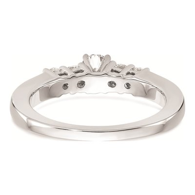 14K White Gold 5-Stone Peg Set Center Round Sides) Engagement Ring Mounting – view 5