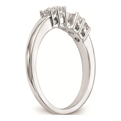14K White Gold 5-Stone Peg Set Center Round Sides) Engagement Ring Mounting – view 6