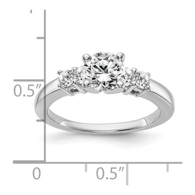 14K White Gold 5-Stone Peg Set Center Round Sides) Engagement Ring Mounting – view 8