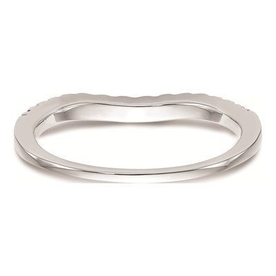 14K White Gold Contoured Wedding Band Mounting – view 6