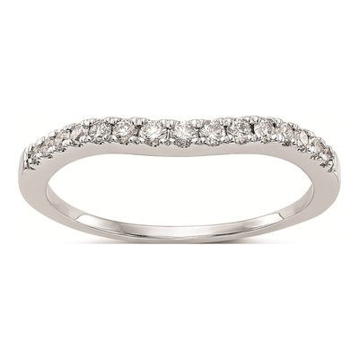14K White Gold Contoured Wedding Band Mounting