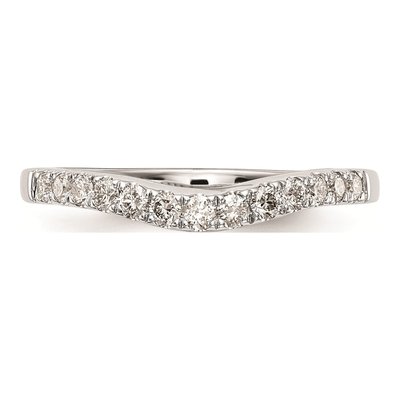 14K White Gold Contoured Wedding Band Mounting – view 4