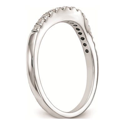 14K White Gold Contoured Wedding Band Mounting – view 6