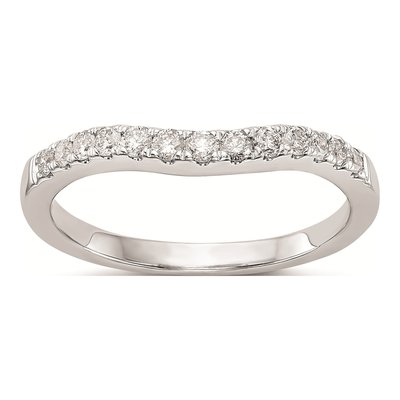 14K White Gold Contoured Wedding Band Mounting