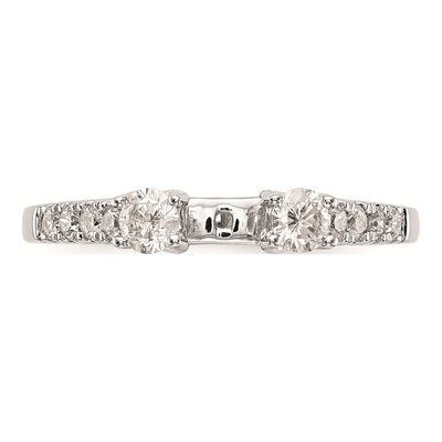 14K White Gold 3-Stone Engagement Ring Mounting – view 2