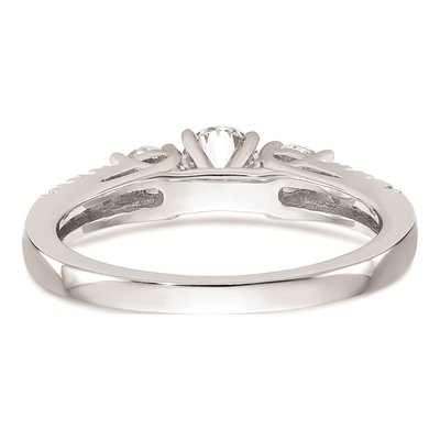 14K White Gold 3-Stone Engagement Ring Mounting – view 3