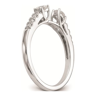 14K White Gold 3-Stone Engagement Ring Mounting – view 4