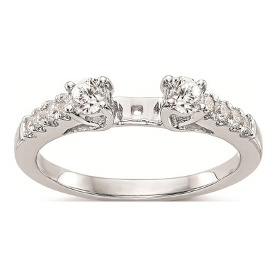14K White Gold 3-Stone Engagement Ring Mounting – view 6