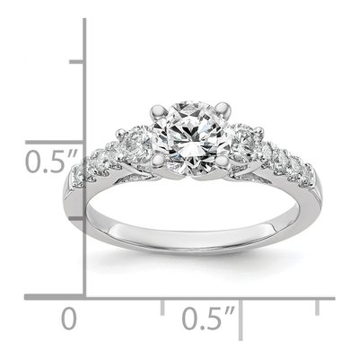 14K White Gold 3-Stone Engagement Ring Mounting – view 7