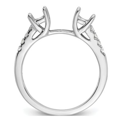 14K White Gold Lab-Grown Diamond Peg Engagement Ring Semi-Mount – view 3