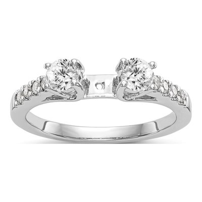 14K White Gold Lab-Grown Diamond Peg Engagement Ring Semi-Mount – view 4
