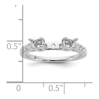 14K White Gold Lab-Grown Diamond Peg Engagement Ring Semi-Mount – view 6