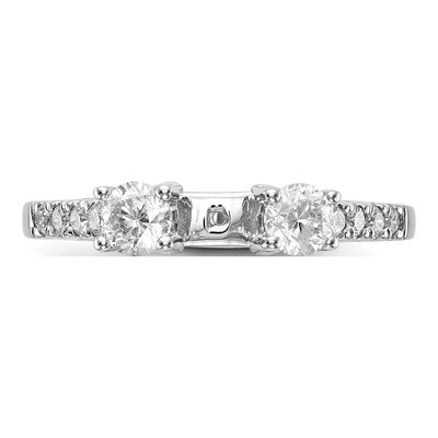 14K White Gold Lab-Grown Diamond Peg Engagement Ring Semi-Mount – view 7