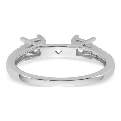 14K White Gold Lab-Grown Diamond Peg Engagement Ring Semi-Mount – view 8