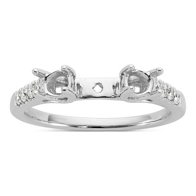 14K White Gold Lab-Grown Diamond Peg Engagement Ring Semi-Mount
