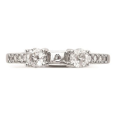 14K White Gold 3-Stone Engagement Ring Mounting – view 5