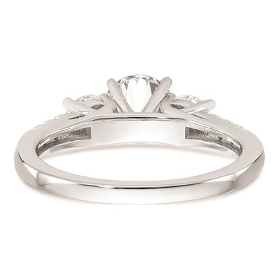 14K White Gold 3-Stone Engagement Ring Mounting – view 6