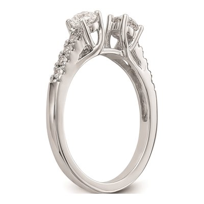14K White Gold 3-Stone Engagement Ring Mounting – view 7