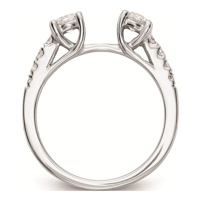 14K White Gold 3-Stone Diamond Engagement Ring Mounting – view 2