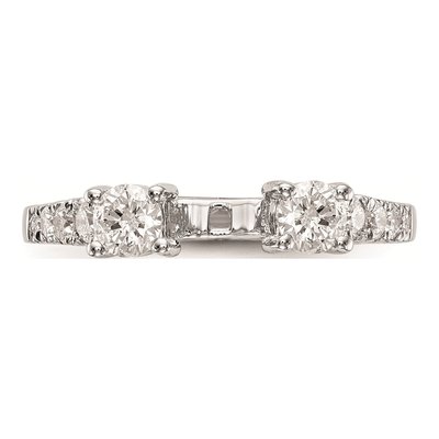 14K White Gold 3-Stone Diamond Engagement Ring Mounting – view 4