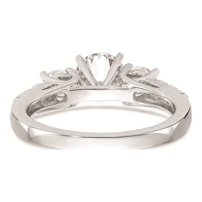 14K White Gold 3-Stone Diamond Engagement Ring Mounting – view 5