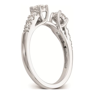 14K White Gold 3-Stone Diamond Engagement Ring Mounting – view 6