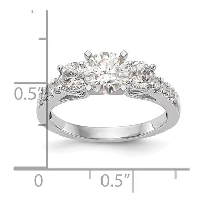 14K White Gold 3-Stone Diamond Engagement Ring Mounting – view 8
