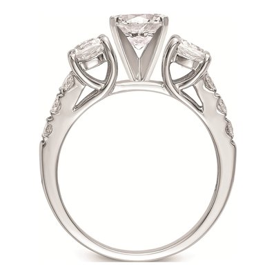 14K White Gold 3-Stone Engagement Ring Mounting – view 3